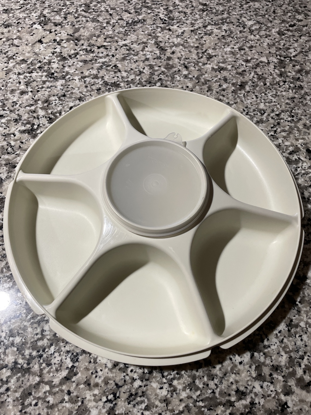 Vintage Tupperware Round Divided Serving Platter with Lid - photo 2