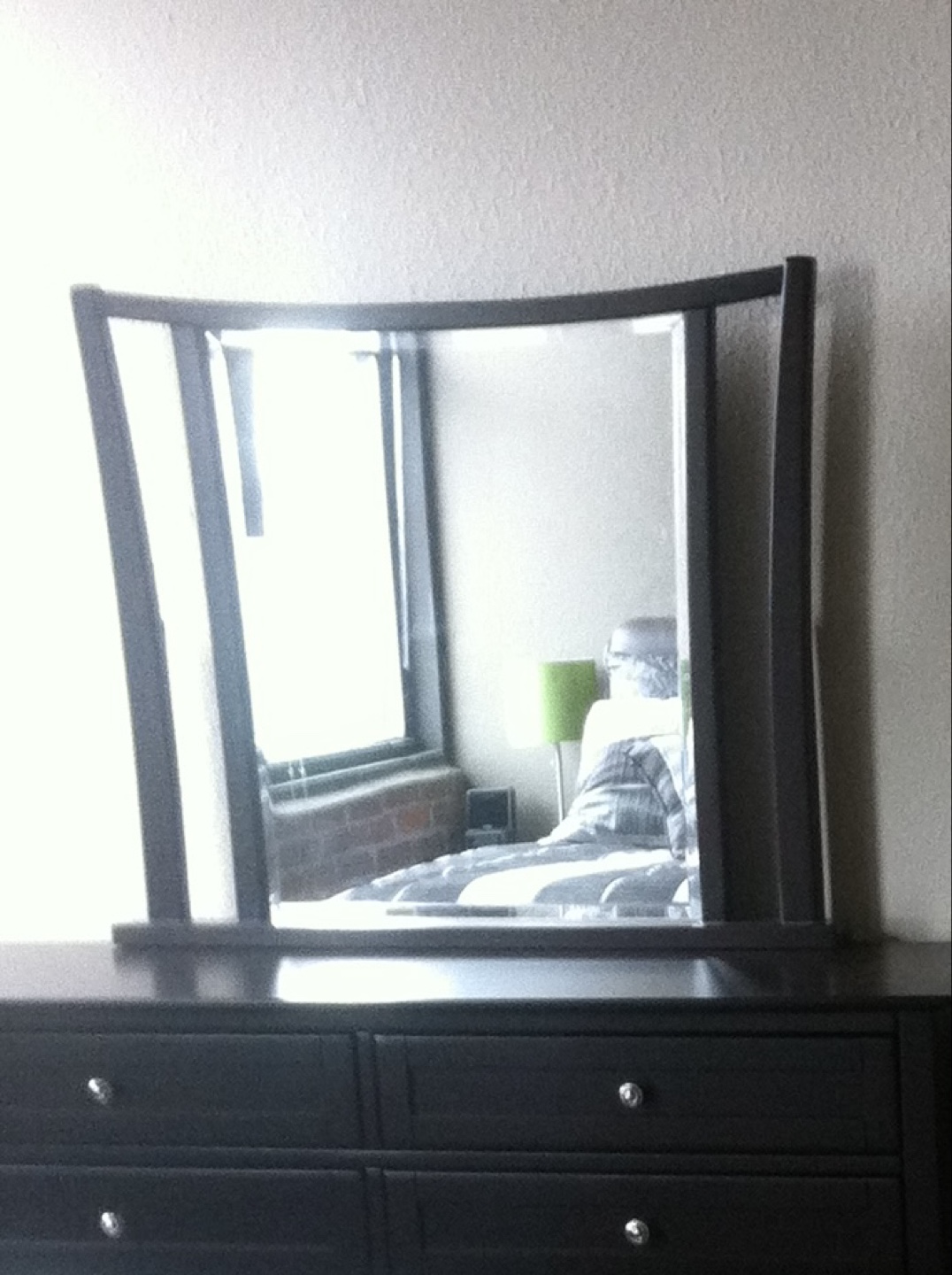 Dark Brown Wooden Dresser Set with Mirror - photo 3