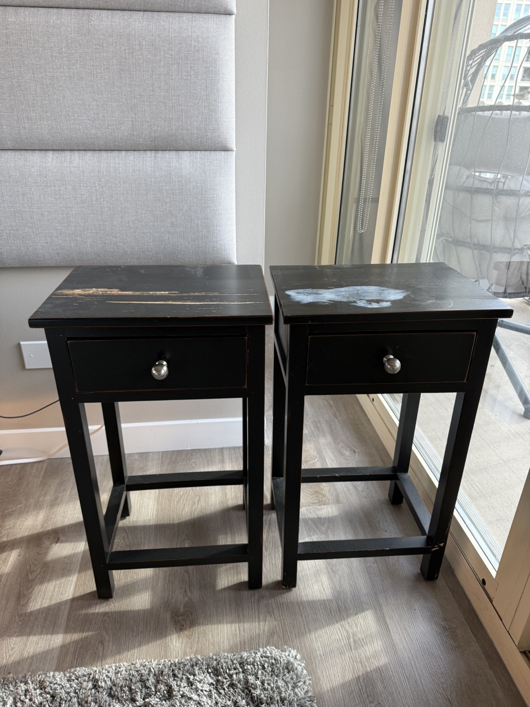 Pair of Black Nightstands