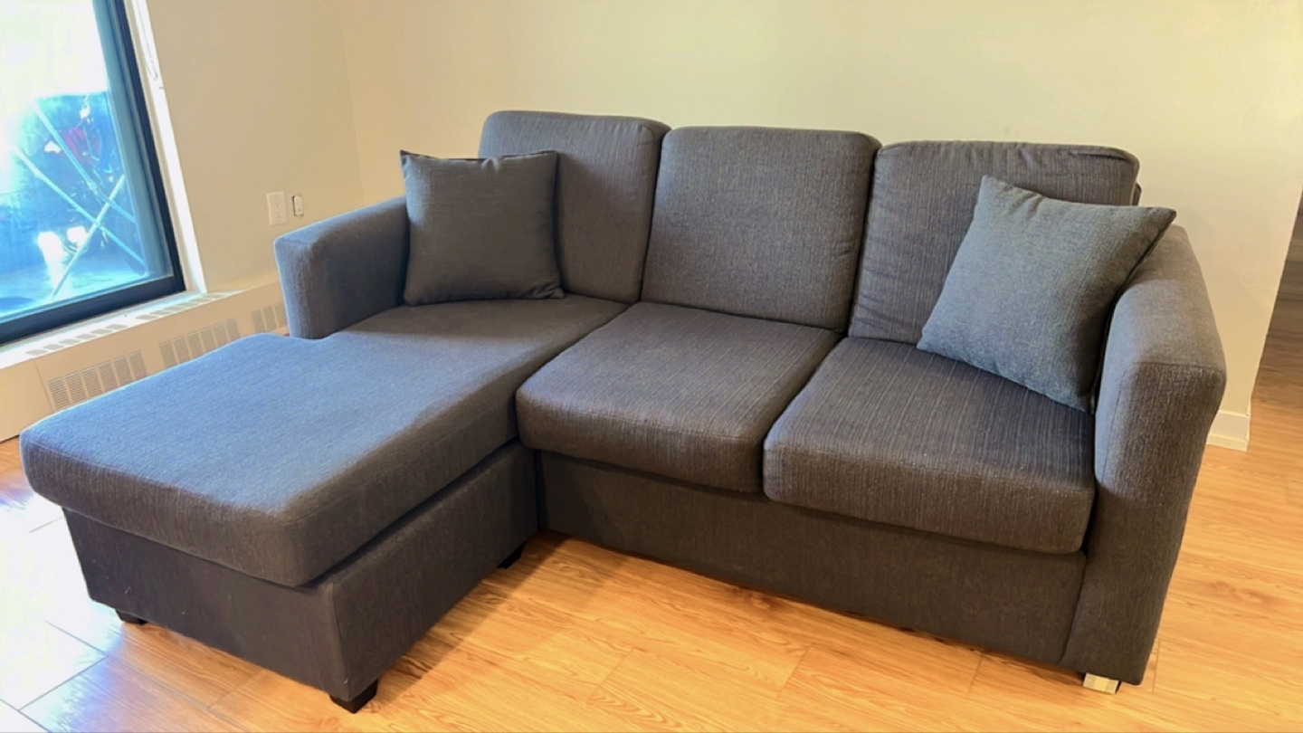 Grey Sectional Sofa with Chaise Lounge - photo 2