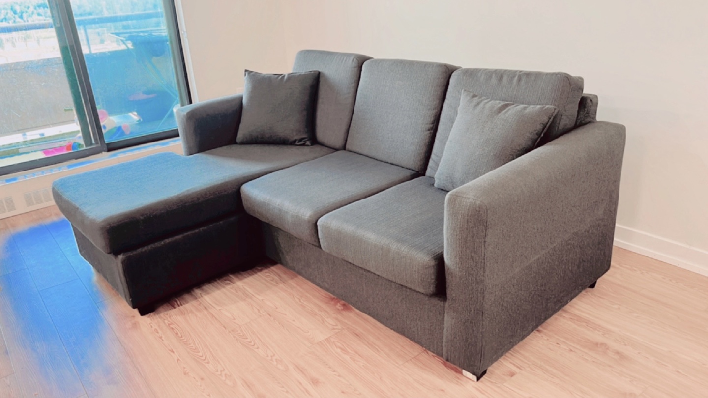 Grey Sectional Sofa with Chaise Lounge - photo 4