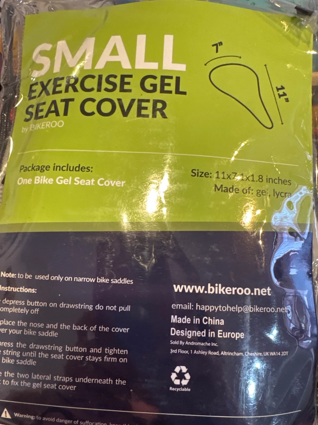 Small Bike Gel Seat Cover - Black image indicator(3)