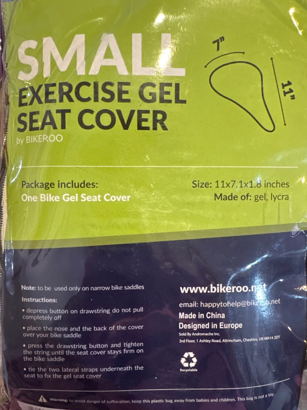 Small Bike Gel Seat Cover - Black image indicator(4)