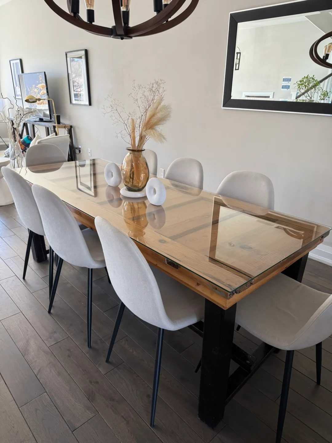 Old, old cedar wood door dining table image indicator(5)