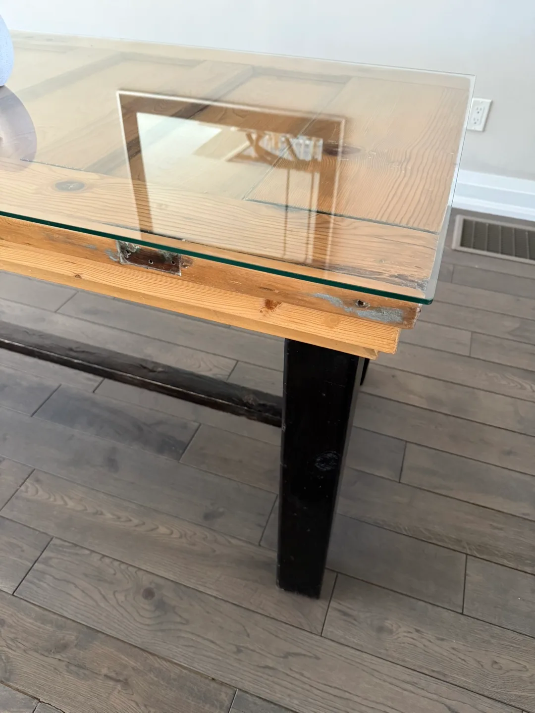 Old, old cedar wood door dining table image indicator(4)