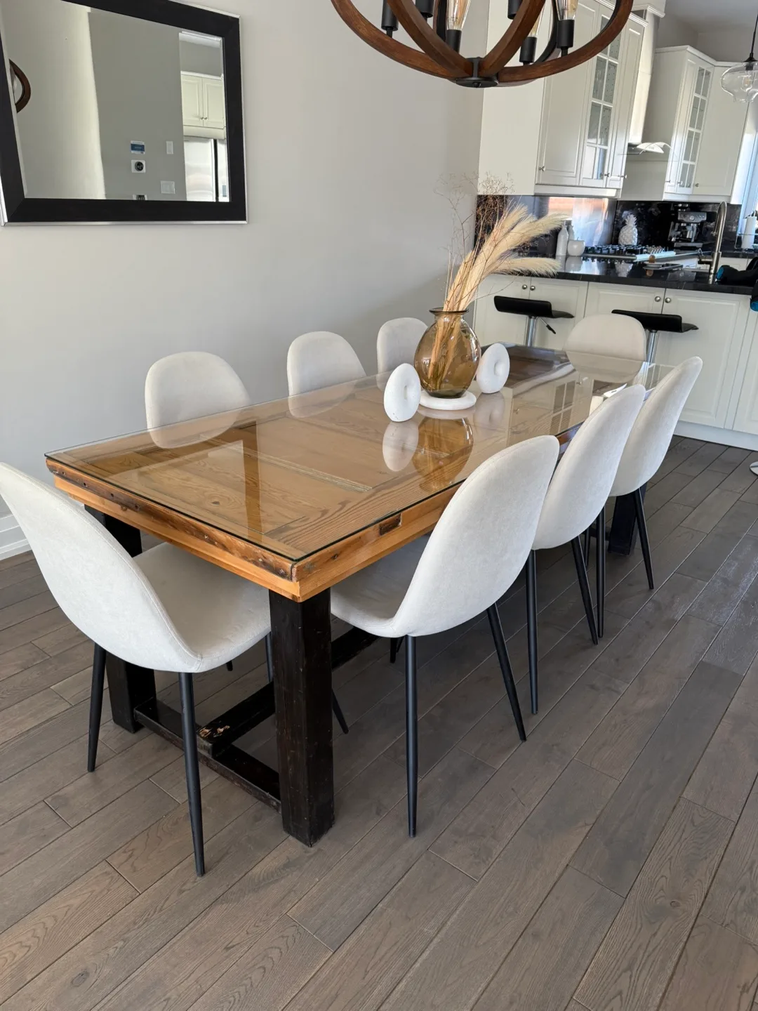 Old, old cedar wood door dining table image indicator(10)