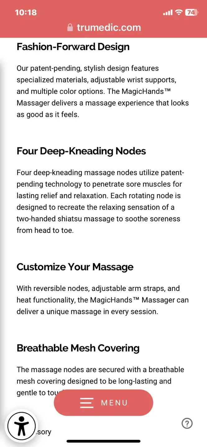 💚TruMedic MagicHands Shiatsu Neck & Back Massager image indicator(9)