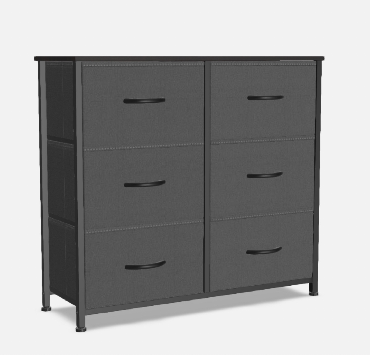 6-Drawer Fabric Chest of Drawers, Dark Gray - photo 2