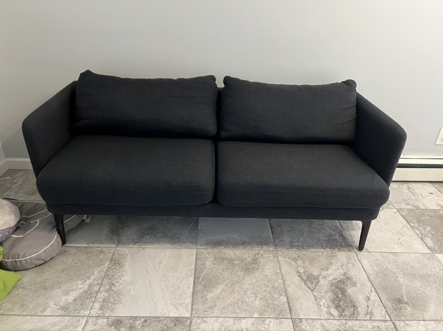 West Elm Dark Gray Fabric Sofa