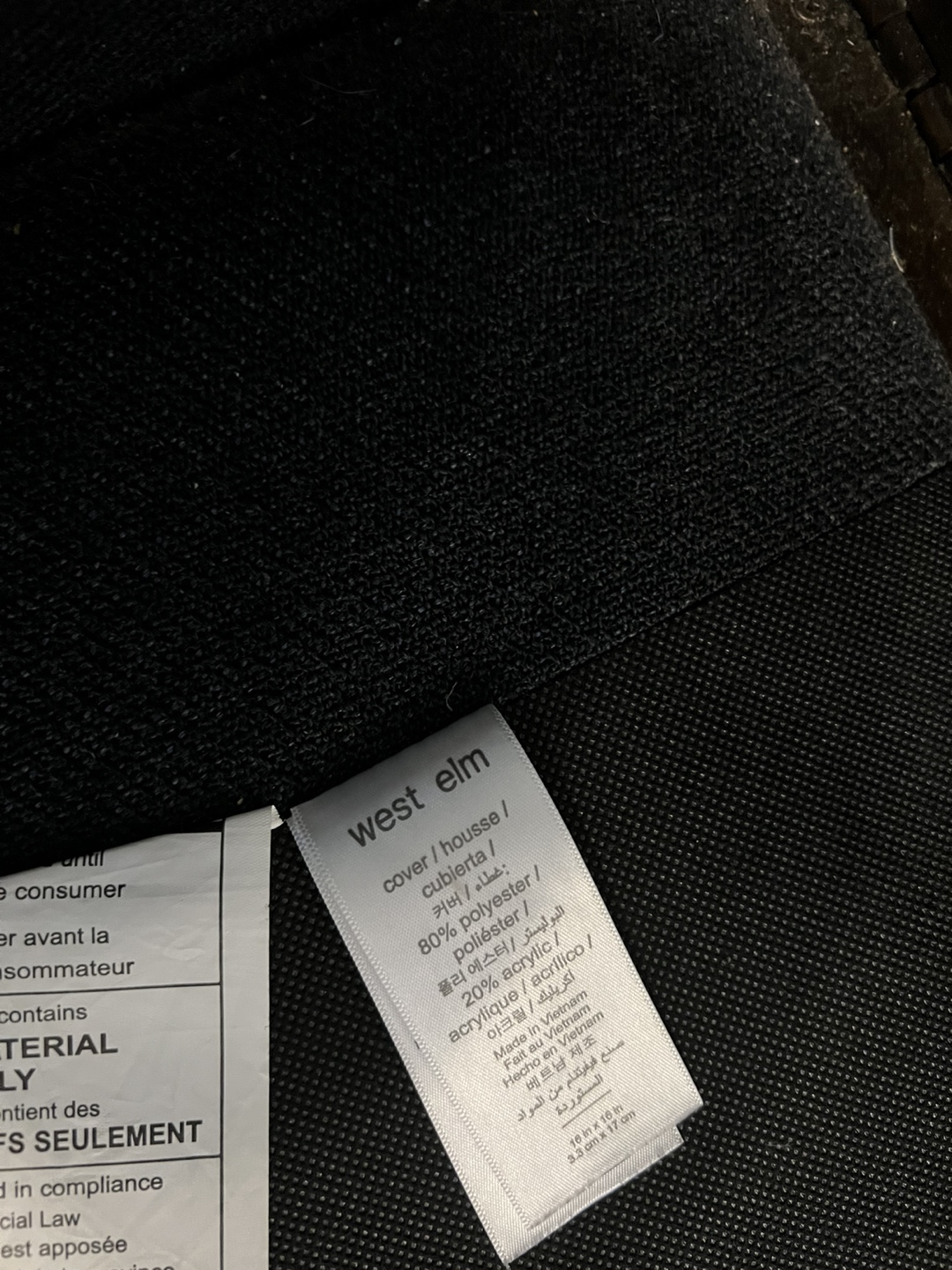 West Elm Dark Gray Fabric Sofa - photo 2