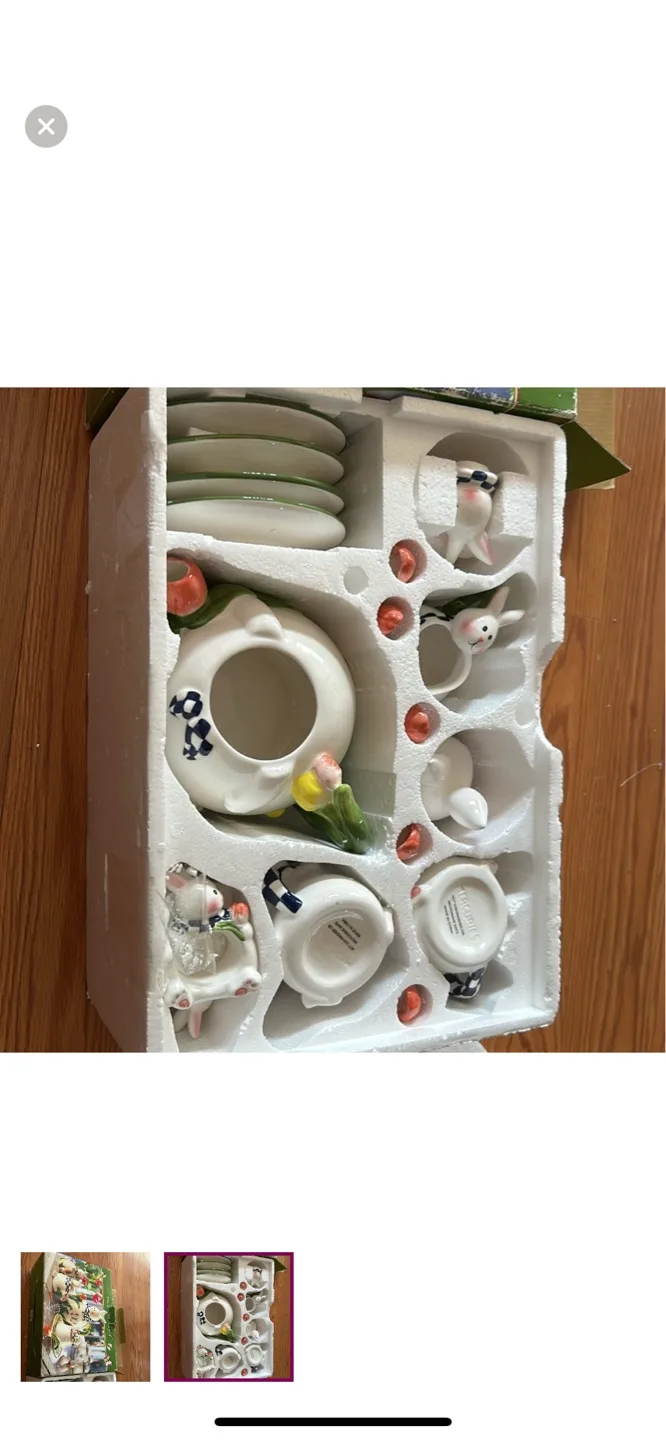 20pc Easter Tea Set - New in Box image indicator(2)