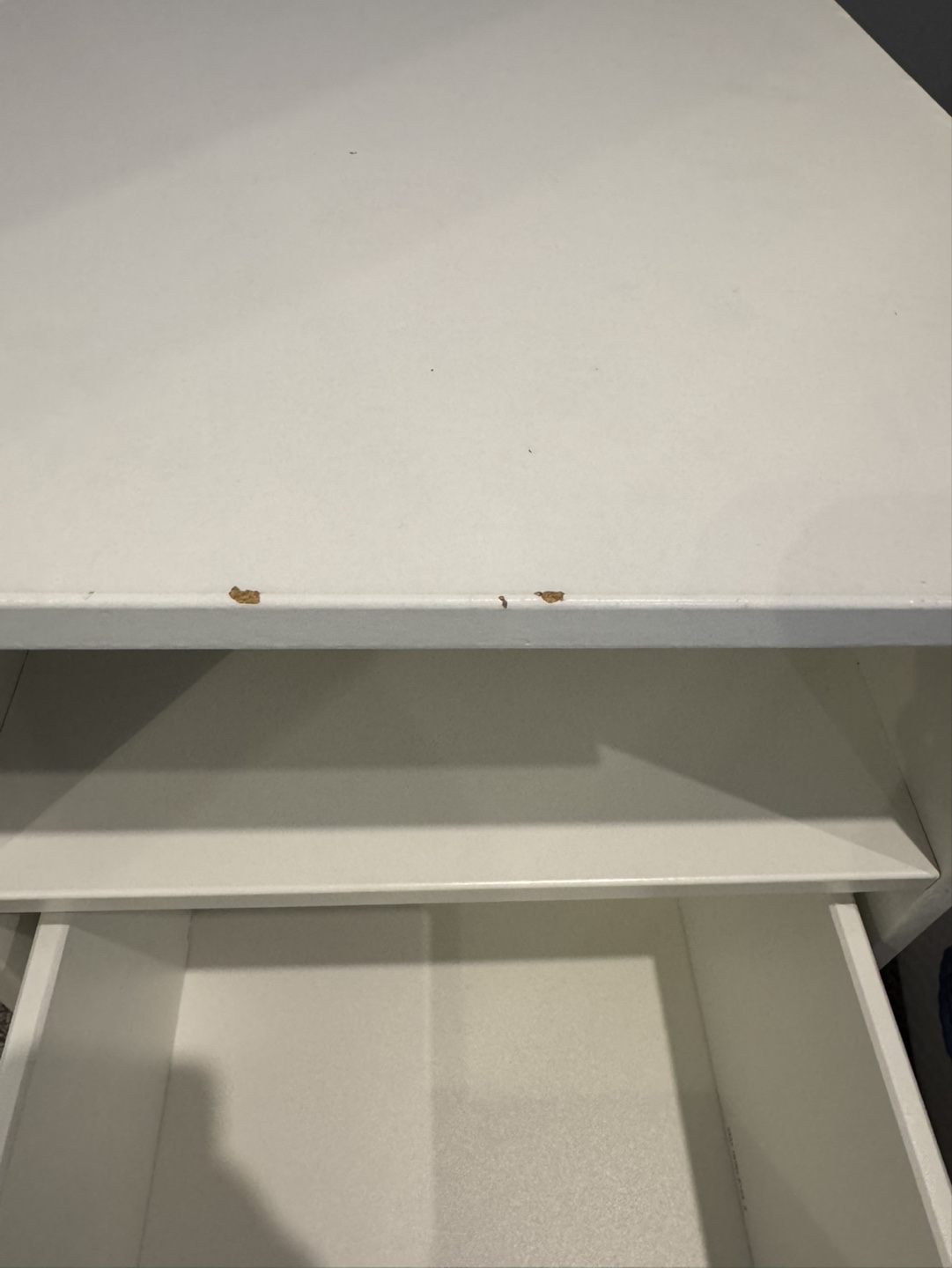 White Nightstand with Drawer and Shelf - photo 3