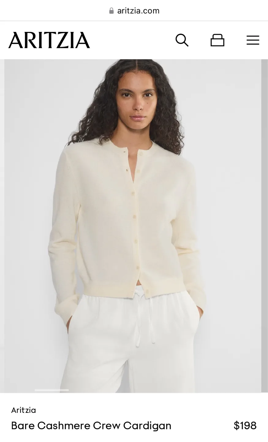 Wilfred Bare Cashmere Crew Cardigan – Barely Worn image indicator(3)