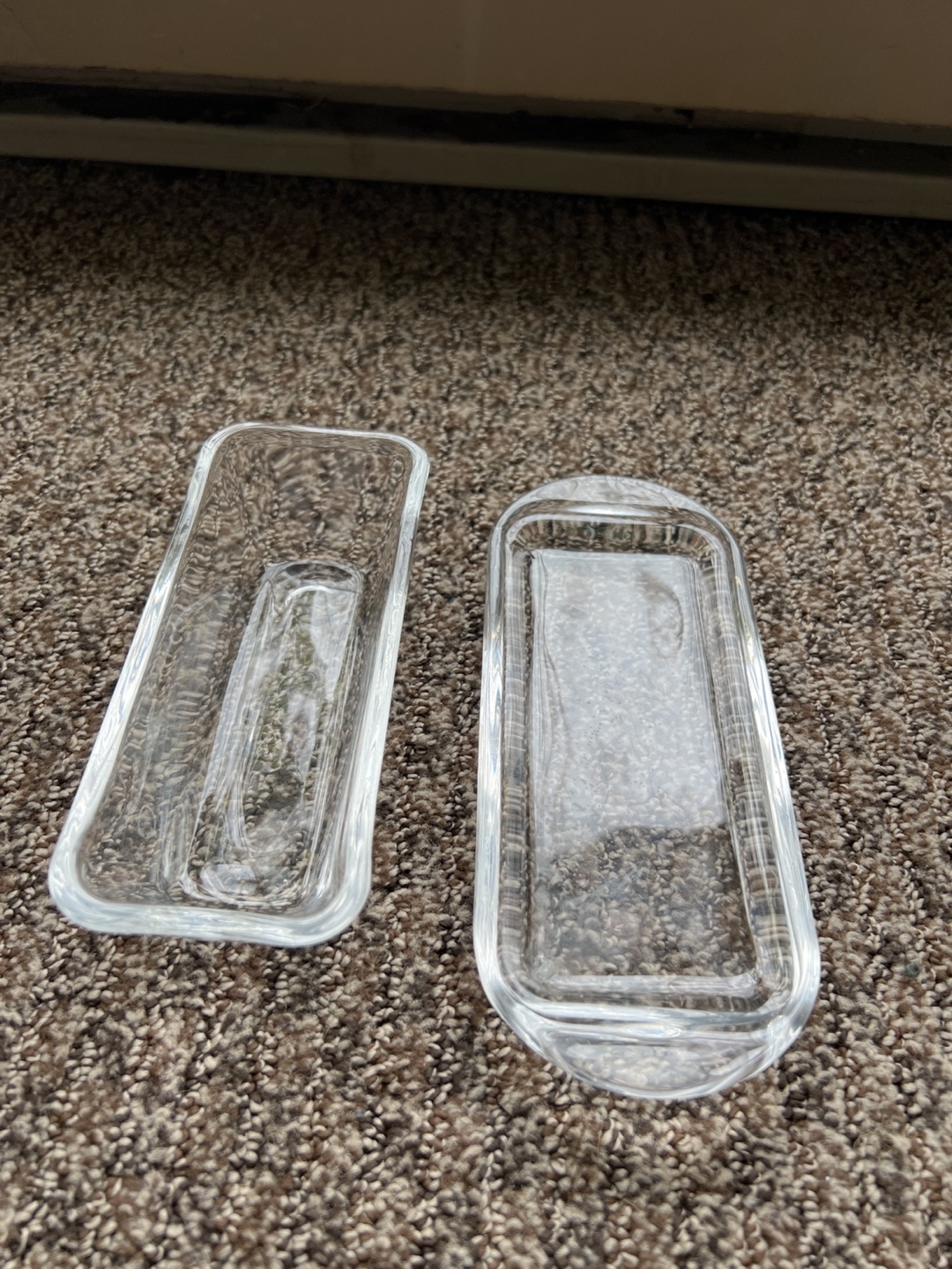 Clear Glass Butter Dish with Lid - photo 3