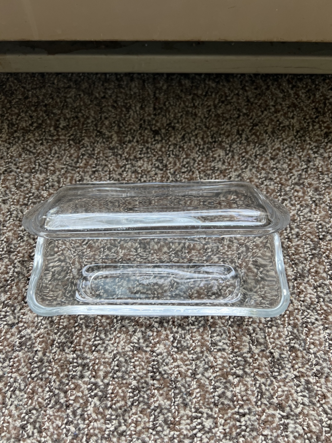 Clear Glass Butter Dish with Lid