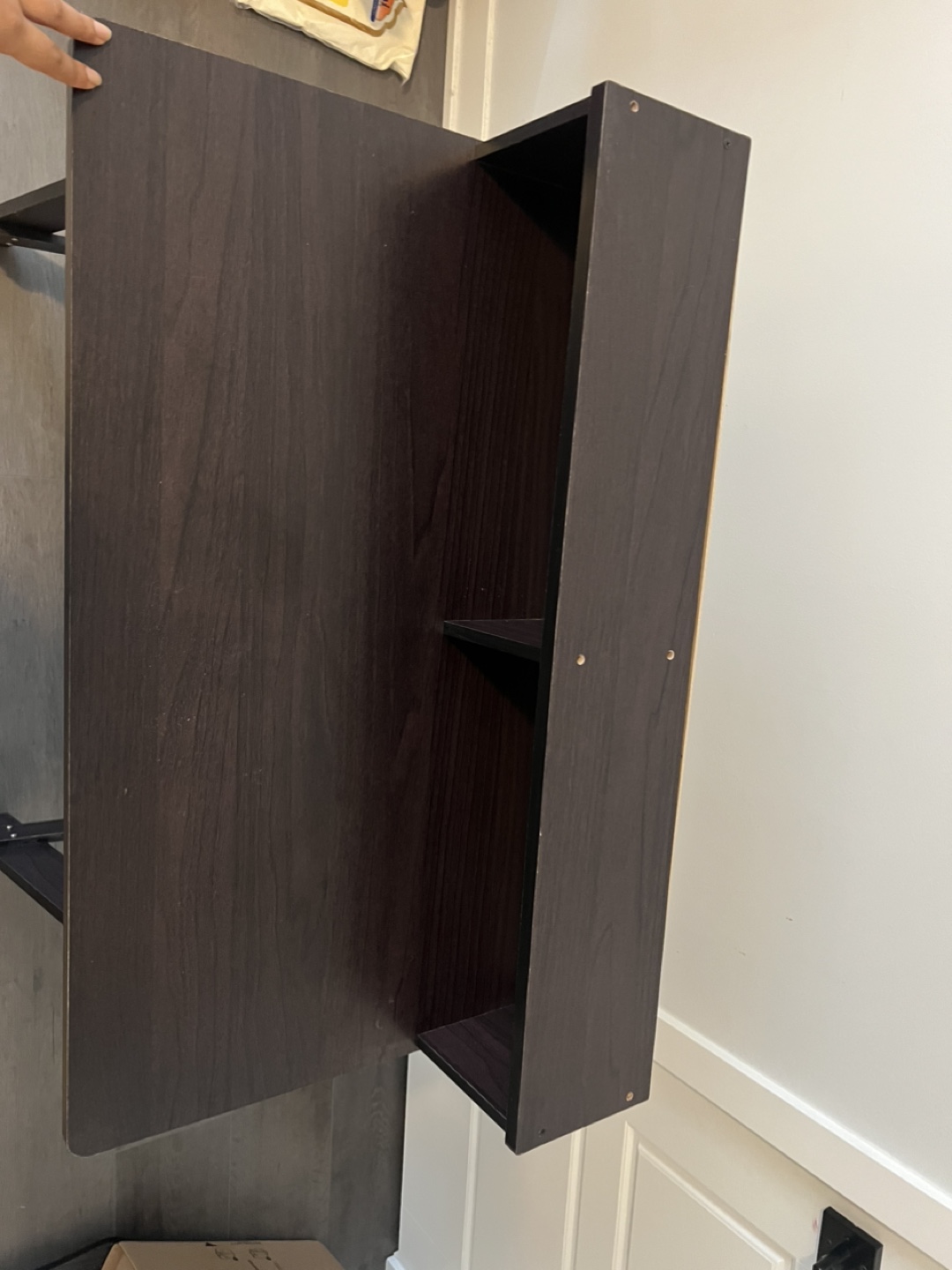 Dark Brown Writing Desk with Storage - photo 4