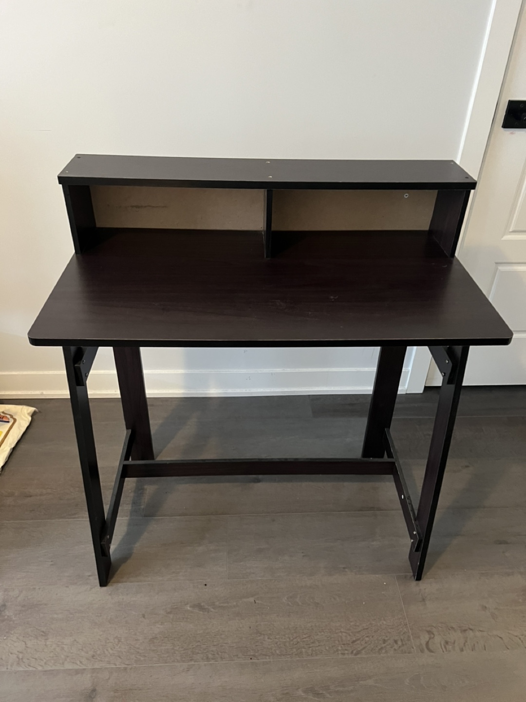 Dark Brown Writing Desk with Storage - photo 2