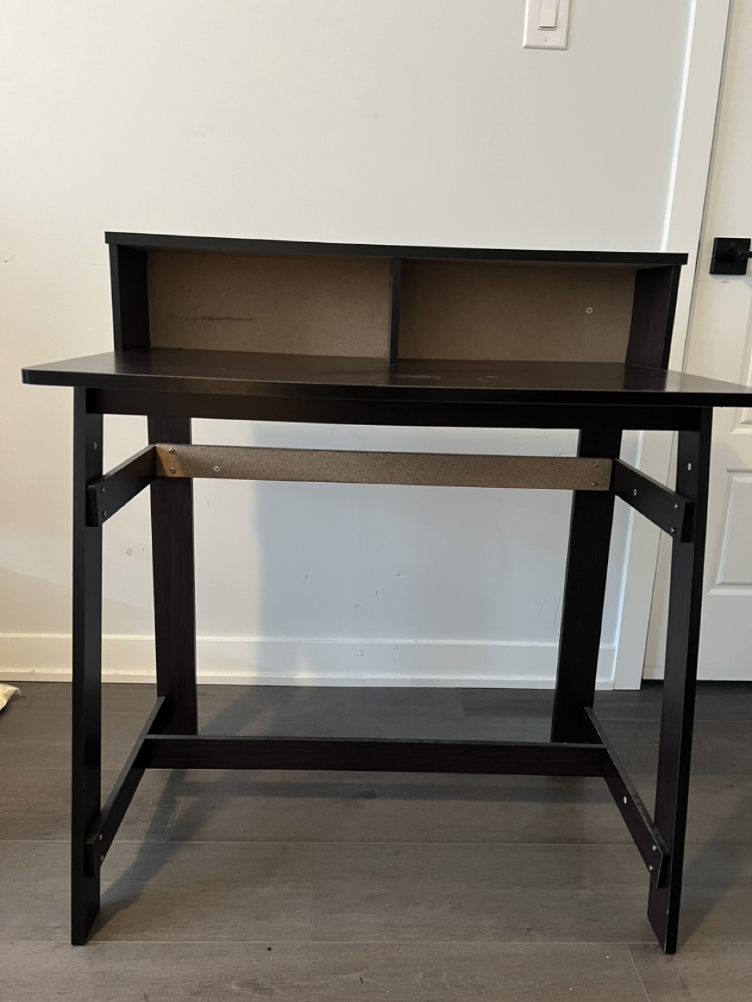 Dark Brown Writing Desk with Storage