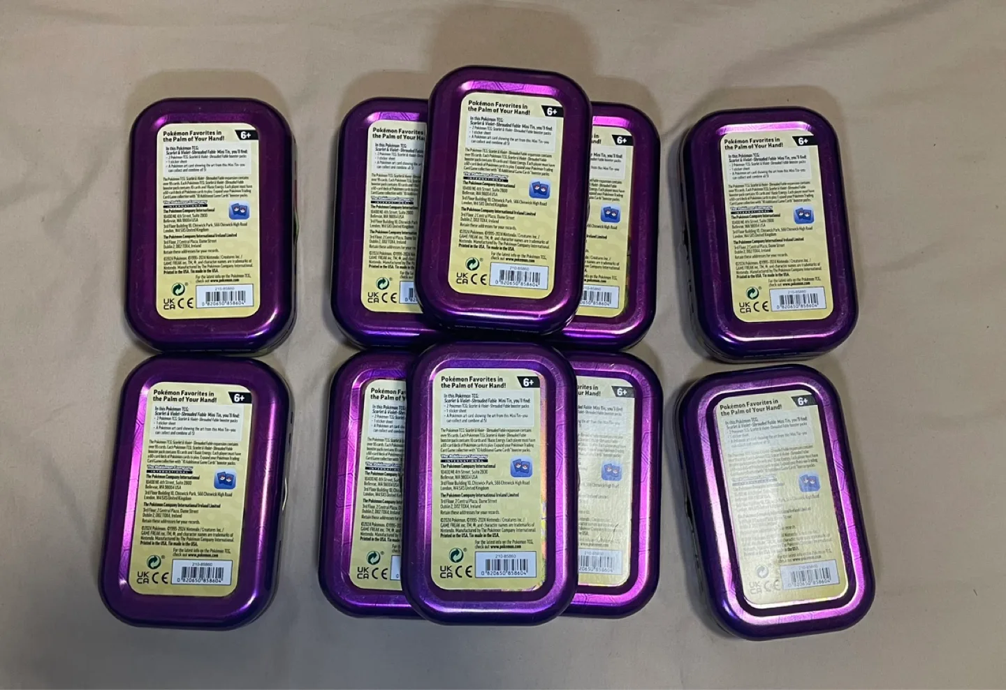 Lot of Multiple Pokemon Trading Card Game Mini Tin Collection image indicator(6)