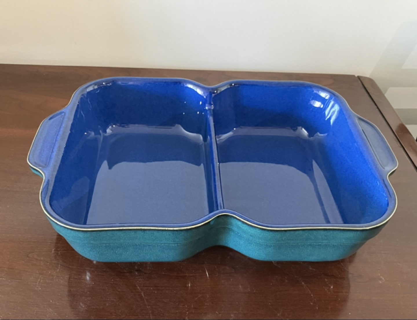 Denby Divided Baking Dish Teal & Blue