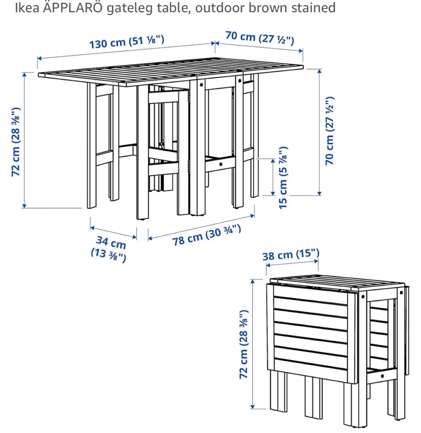 IKEA Åpplarö Outdoor Balcony Table and Chairs Set image indicator(3)