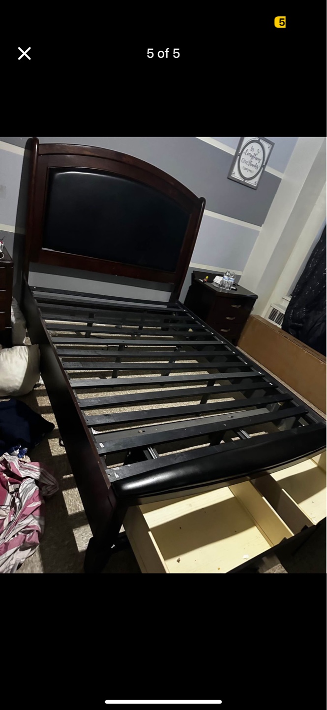Queen Size Bed Frame with Drawers