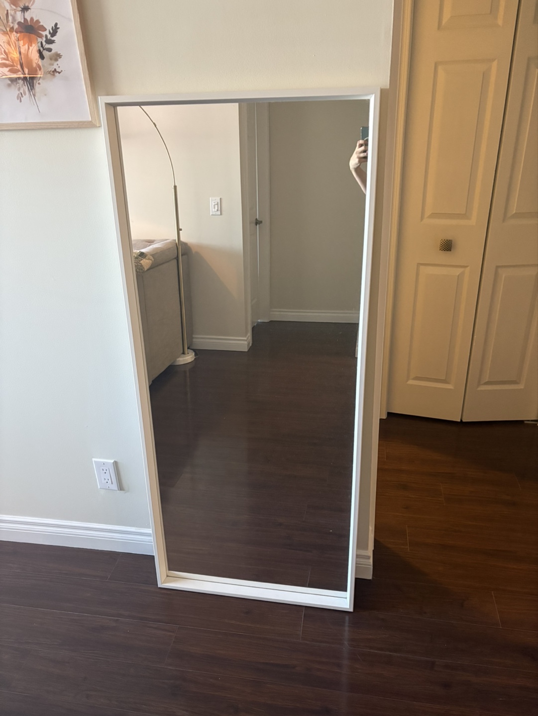 Full Length Mirror with White Frame - photo 2