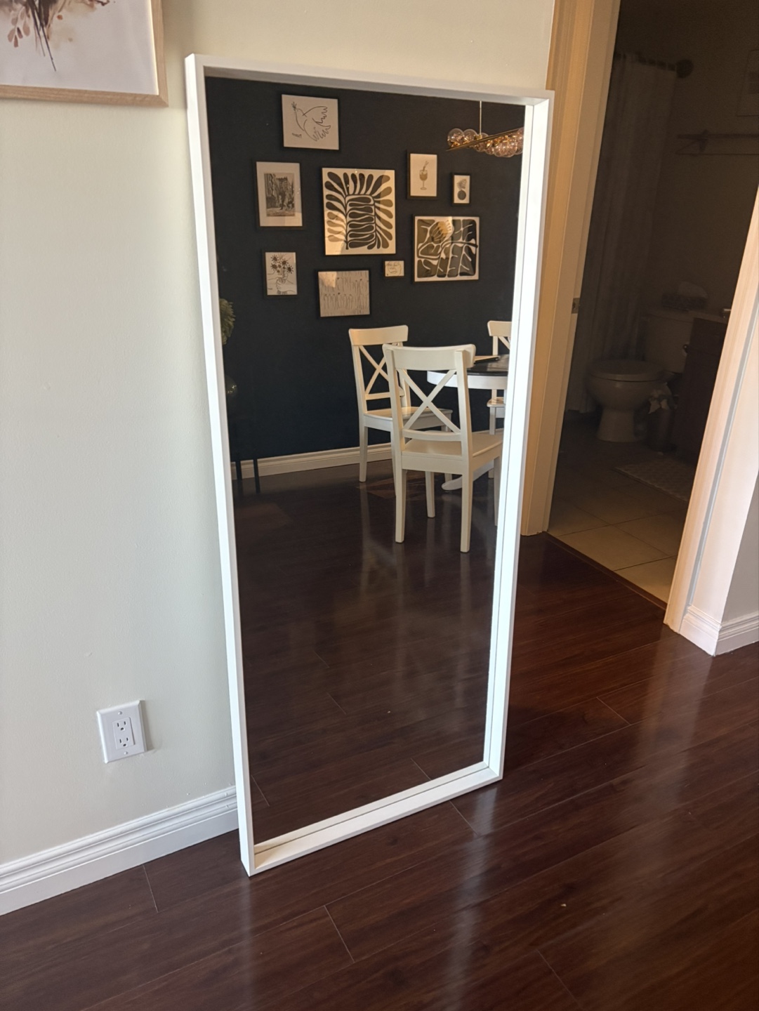 Full Length Mirror with White Frame
