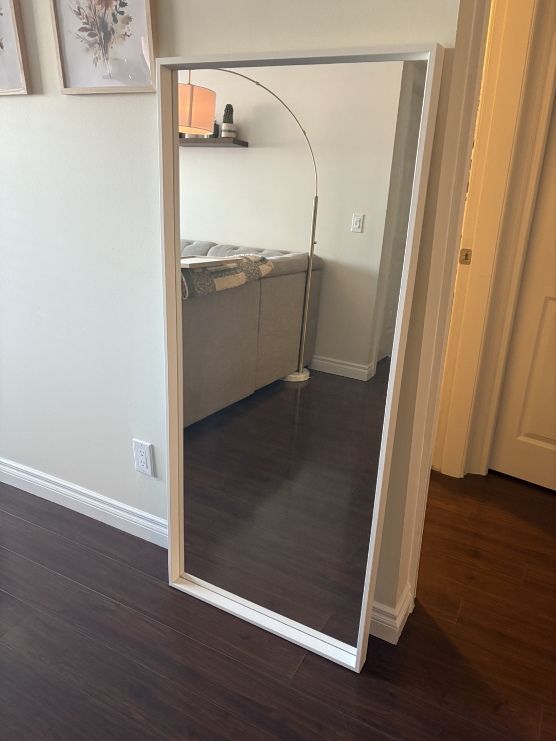 Full Length Mirror with White Frame - photo 3