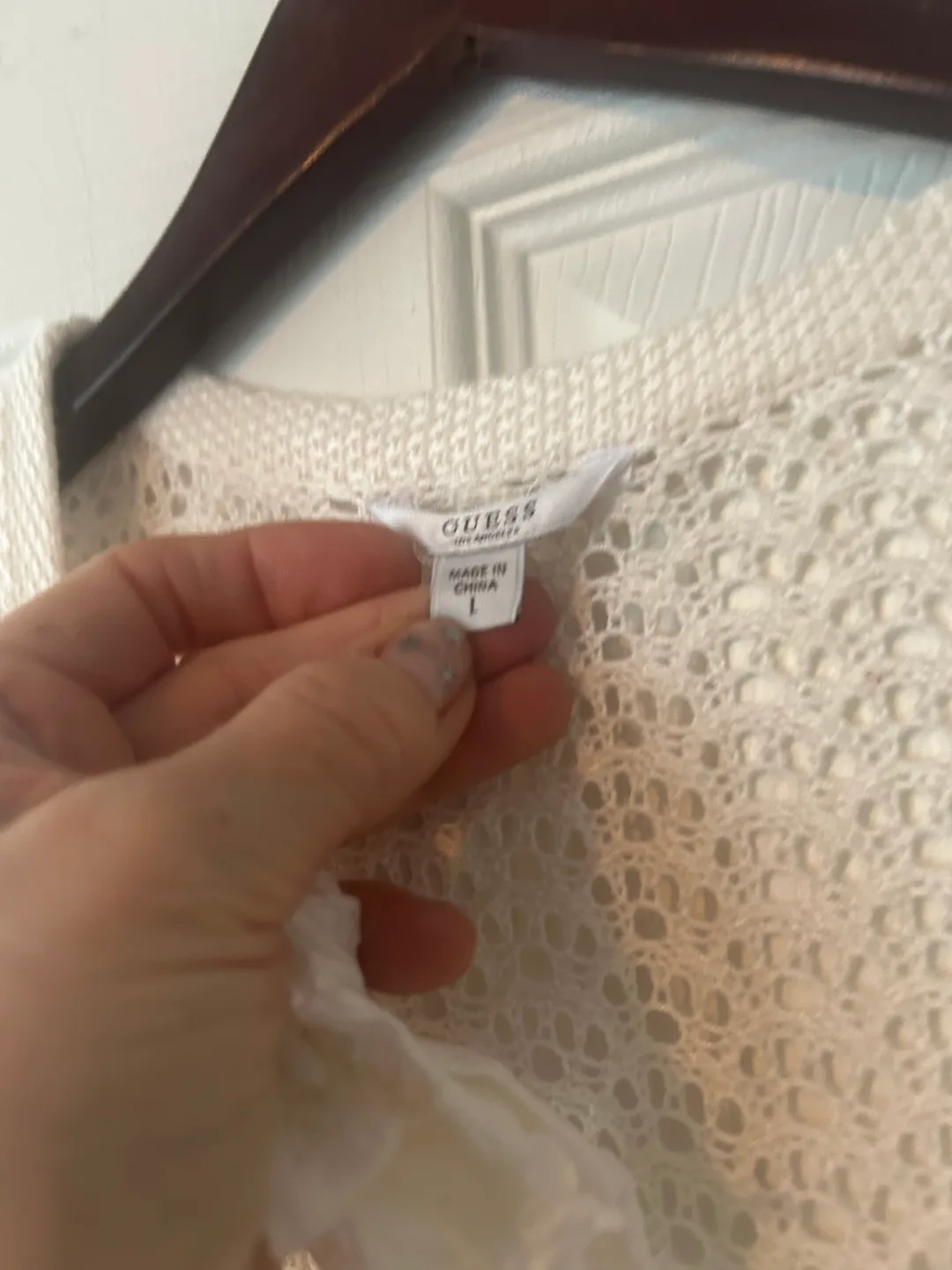 Guess White Crochet Knit Cardigan image indicator(3)