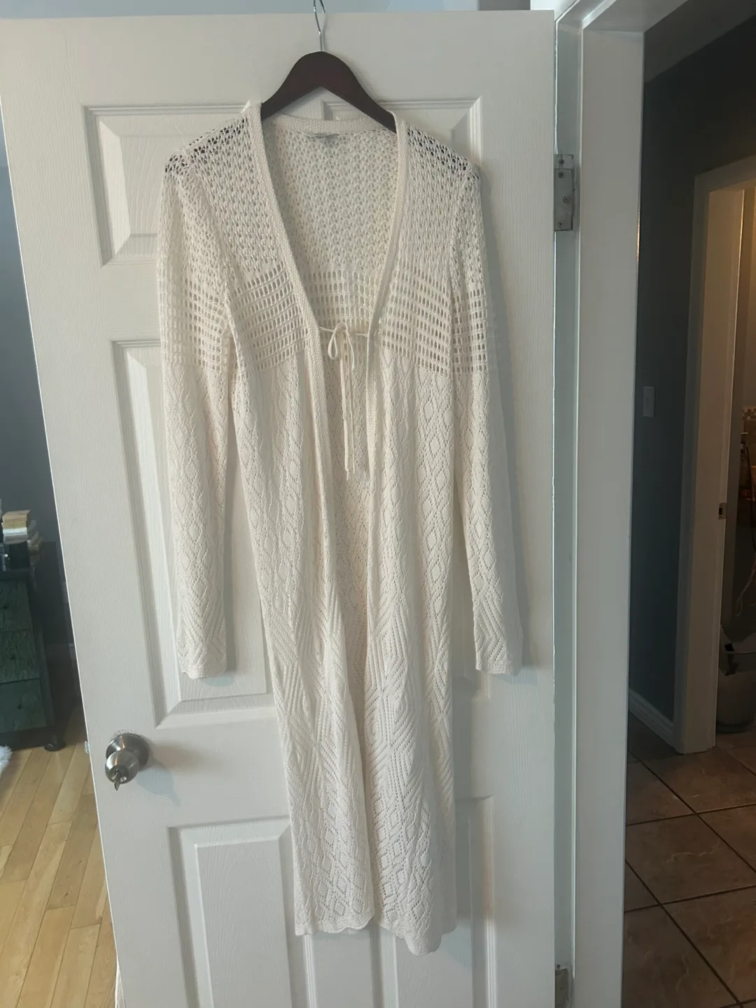 Guess White Crochet Knit Cardigan thumbnail
