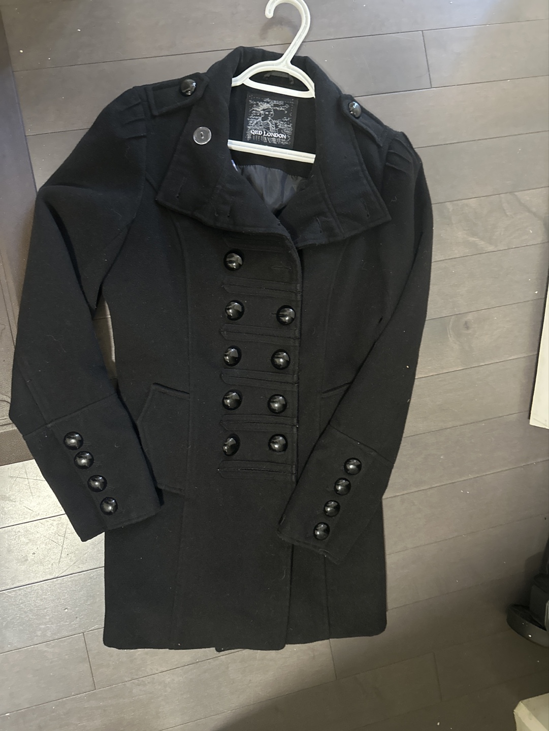 QED London Black Peacoat - Size 8 - photo 3