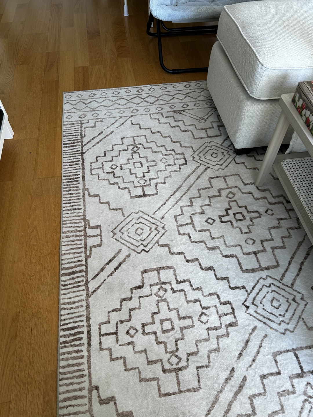 Beige and Brown Geometric Area Rug