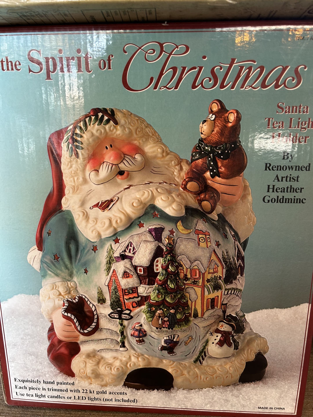 Heather Goldmine Santa Tea Light Holder