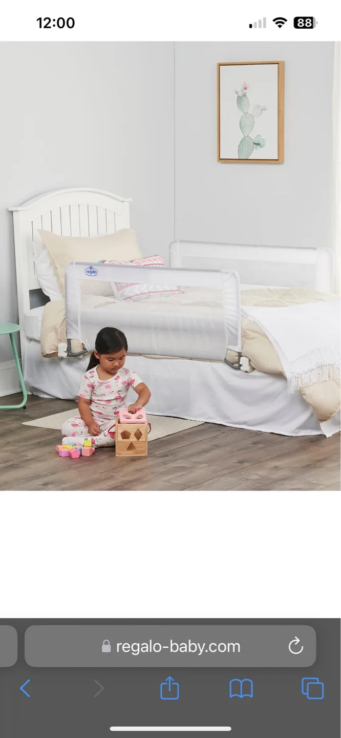 Regalo Double-Sided Swing Down Bed Rail - White thumbnail