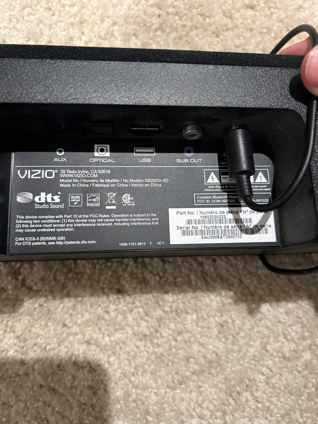 VIZIO 36-inch 2.1 Sound Bar System with Wireless Subwoofer image indicator(5)