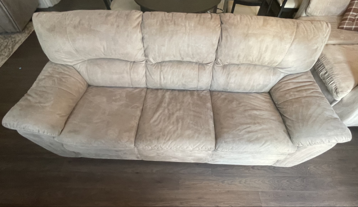 Beige Microfiber Sectional Sofa - photo 2