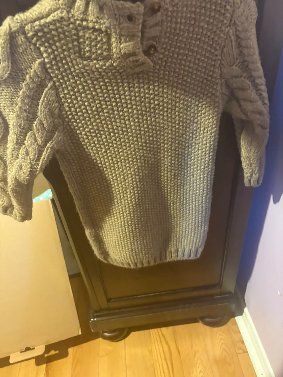 Baby Girl's Brown Cable Knit Sweater image indicator(2)