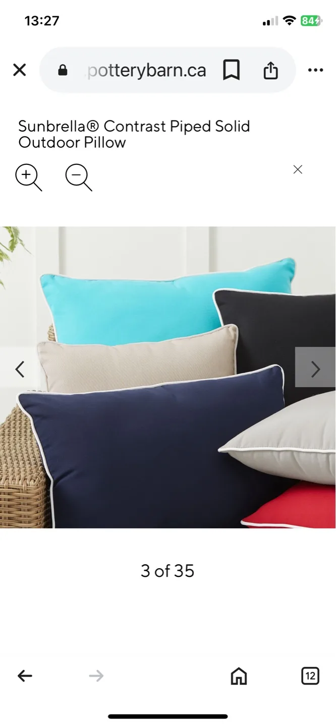 ☀️POTTERY BARN-2 Sunbrella Outdoor Pillows image indicator(2)