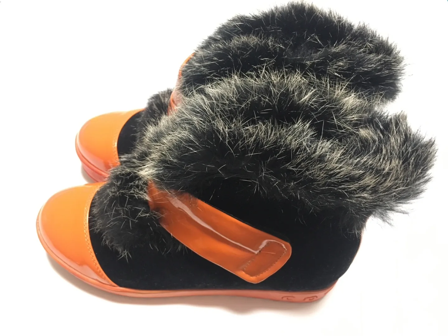 💚 Bright Orange belted comfy fur trim size 8 Women's image indicator(2)