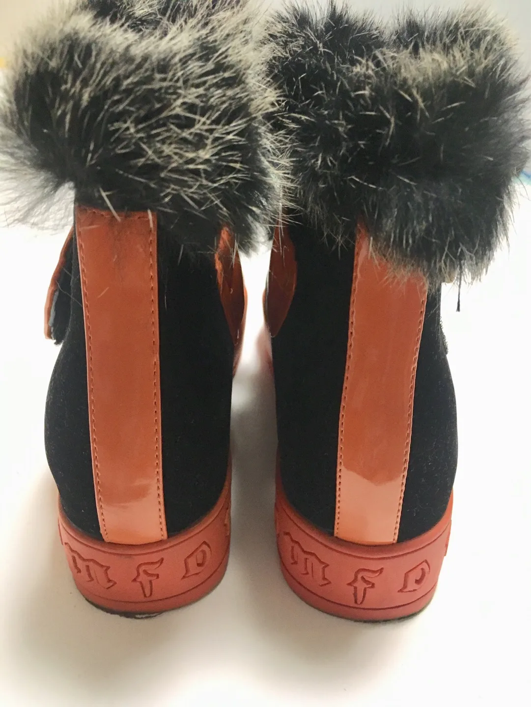 💚 Bright Orange belted comfy fur trim size 8 Women's image indicator(4)