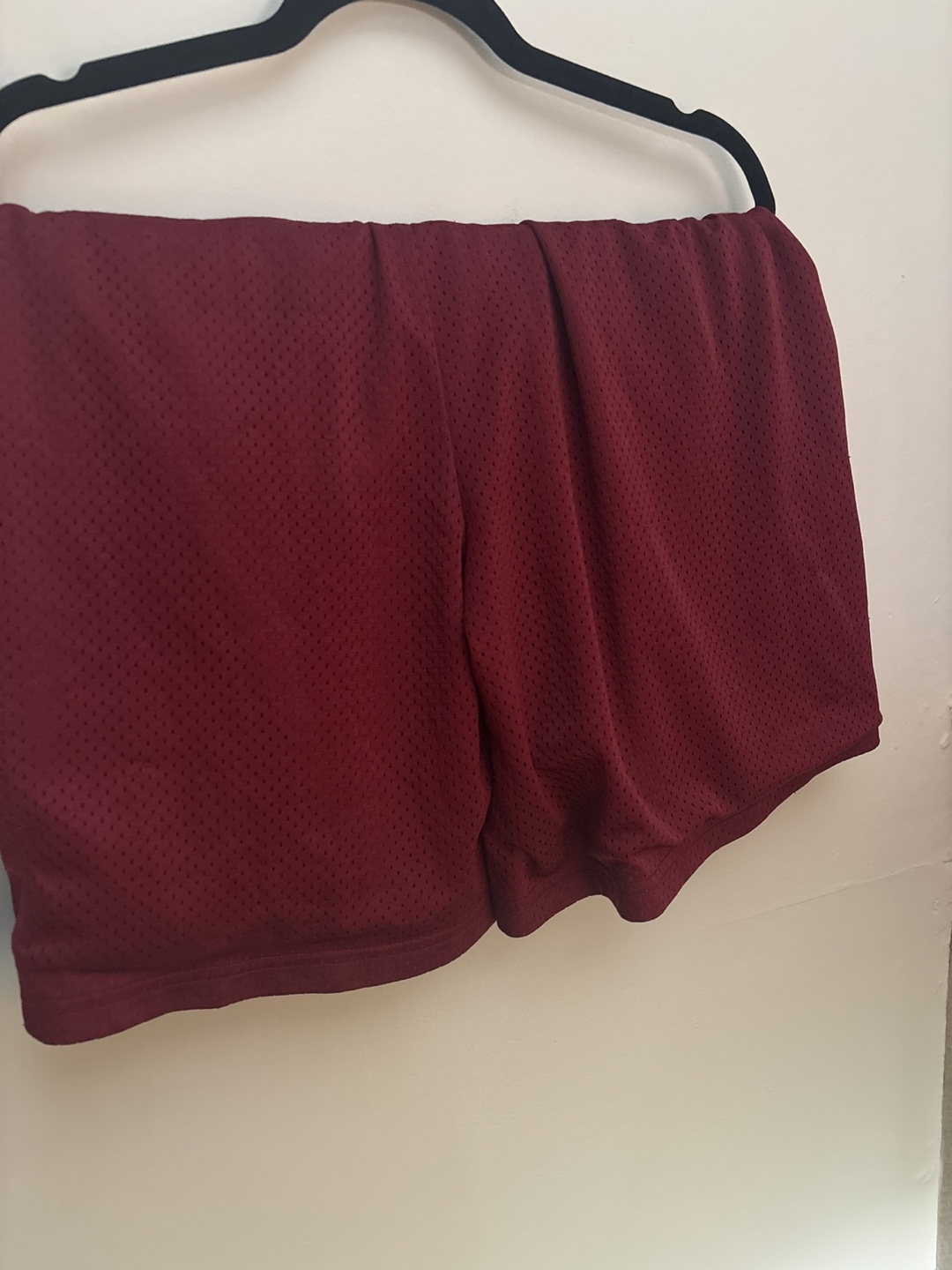 Burgundy athletic shorts