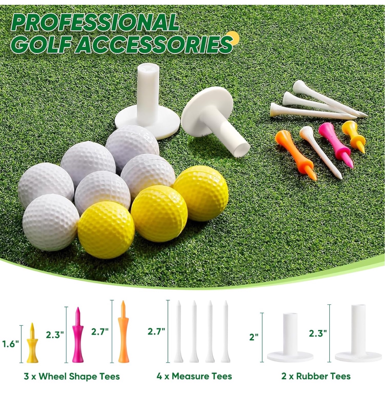 Golf Practice Mat with Balls and Tees - photo 5