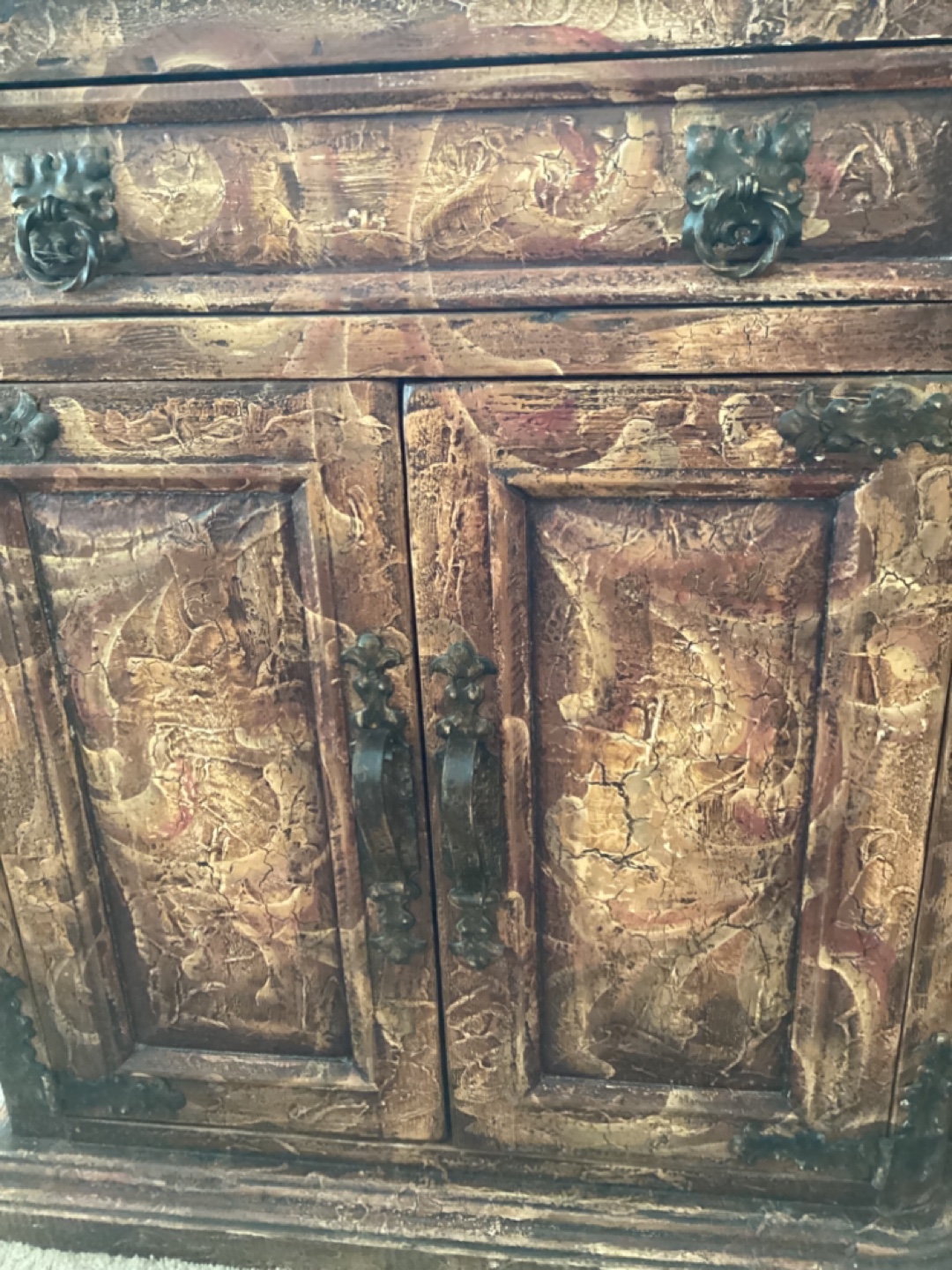Beautiful Hand-Painted Wood Sideboard - photo 3
