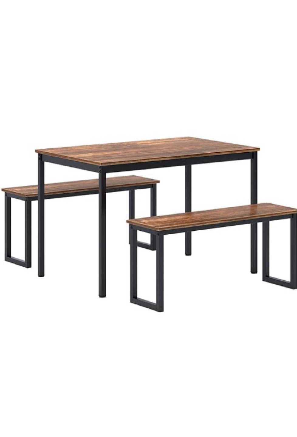Rustic Farmhouse Dining Set - Table and Two Benches - photo 2