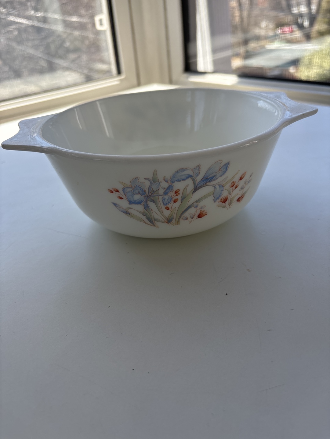 Vintage Pyrex England Floral Serving Bowl