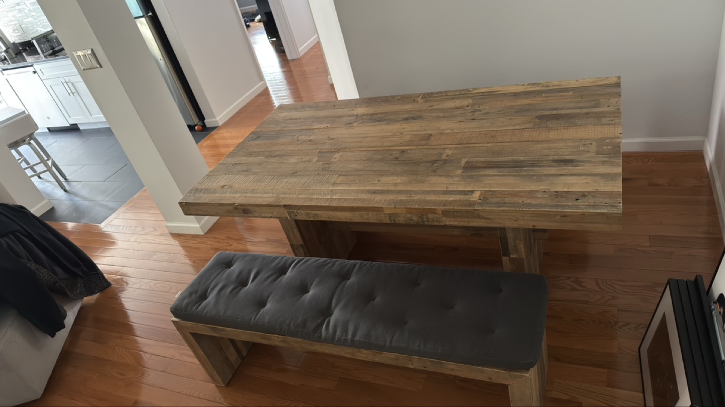 Rustic west elm Dining Table with Bench - photo 2