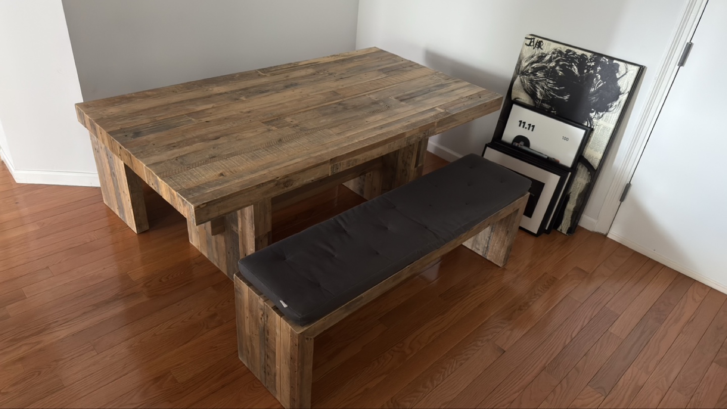 Rustic west elm Dining Table with Bench