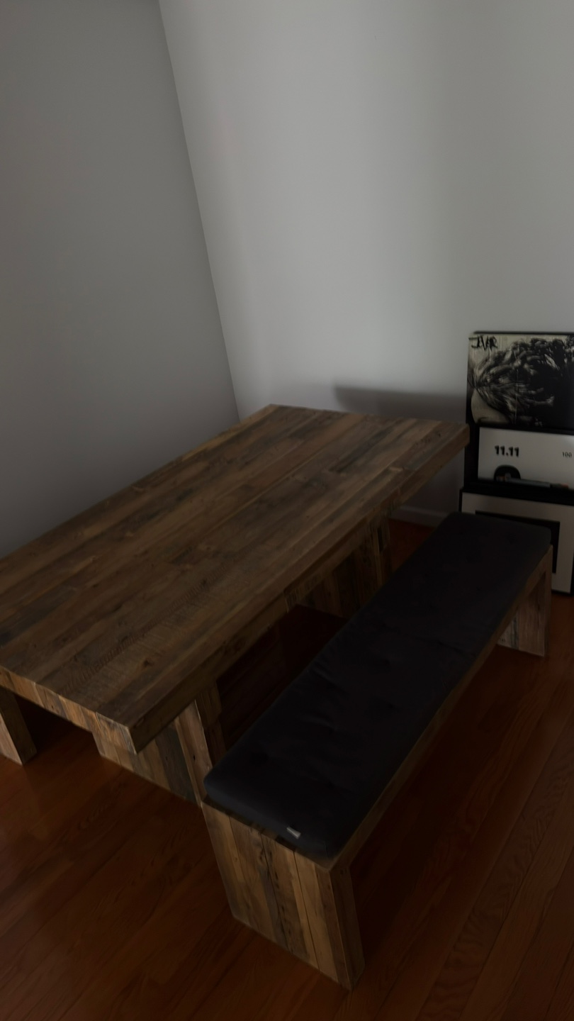 Rustic west elm Dining Table with Bench - photo 3