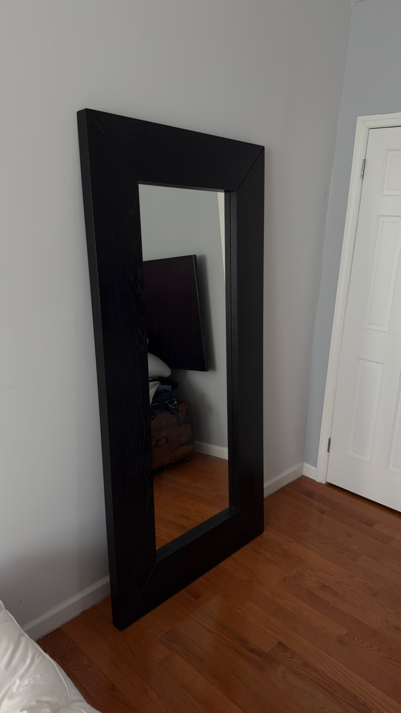 Large Black Framed Full Length Mirror - photo 2